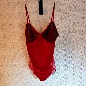 Womens lingerie, rich velvety material with lace about the top parts.